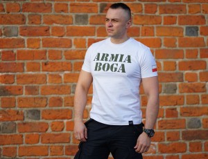 Koszulka męska - biała - Armia Boga
