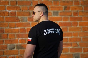 Koszulka męska czarna z tarczą